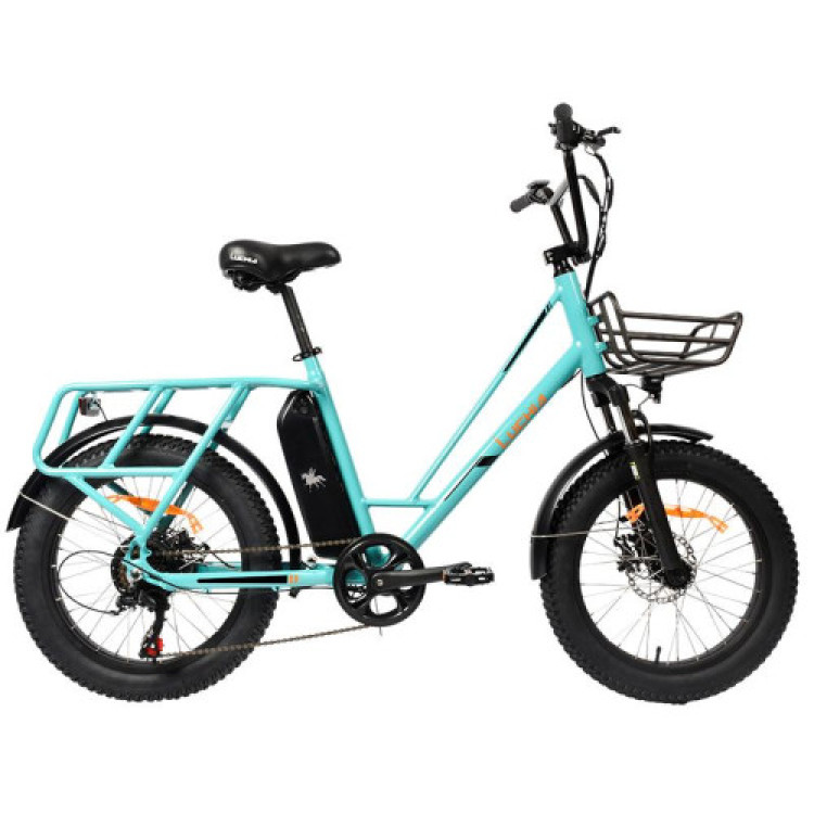 Fat ebike eléctrica tauro azul 20' con frenos de disco