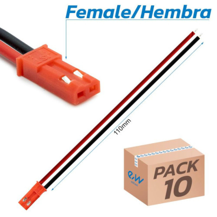 Conector JST con cable - 10 HEMBRA