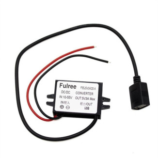 Conversor DC 11-55V a 5V 3A con puerto USB [Fulree]