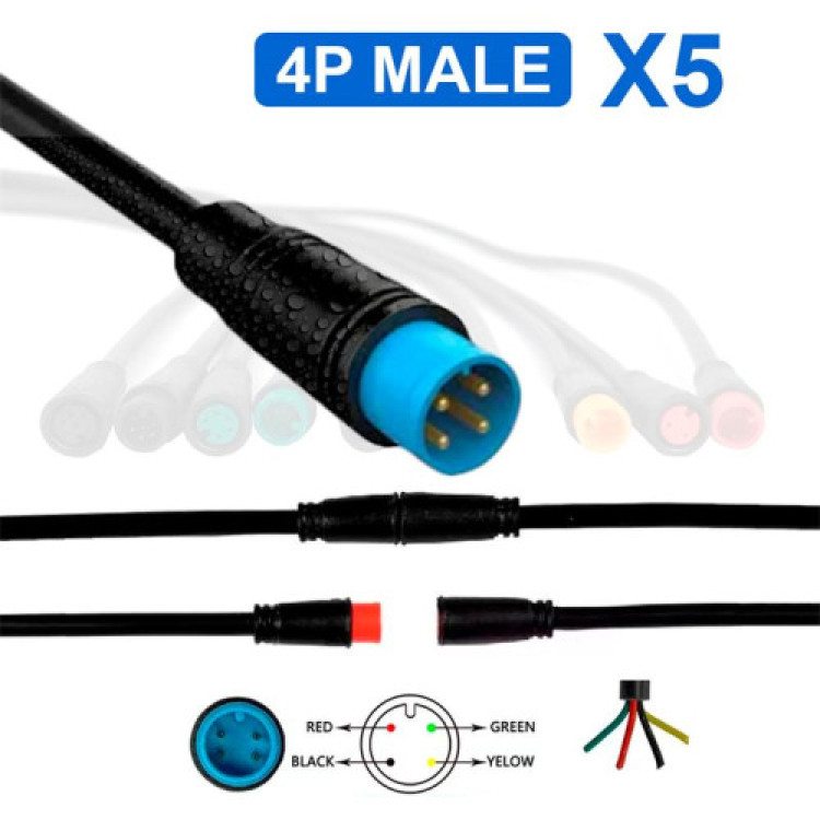 Conector waterproof 8mm 4 pin - 5M