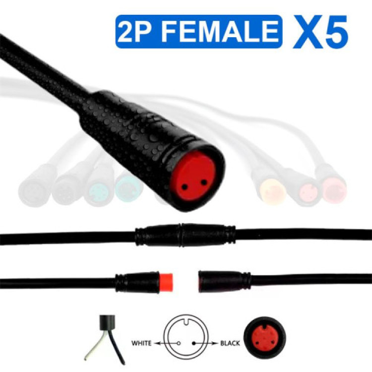 Conector waterproof 8mm 2 pin - 5F