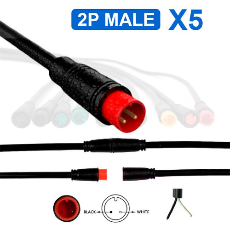 Conector waterproof 8mm 2 pin - 5M