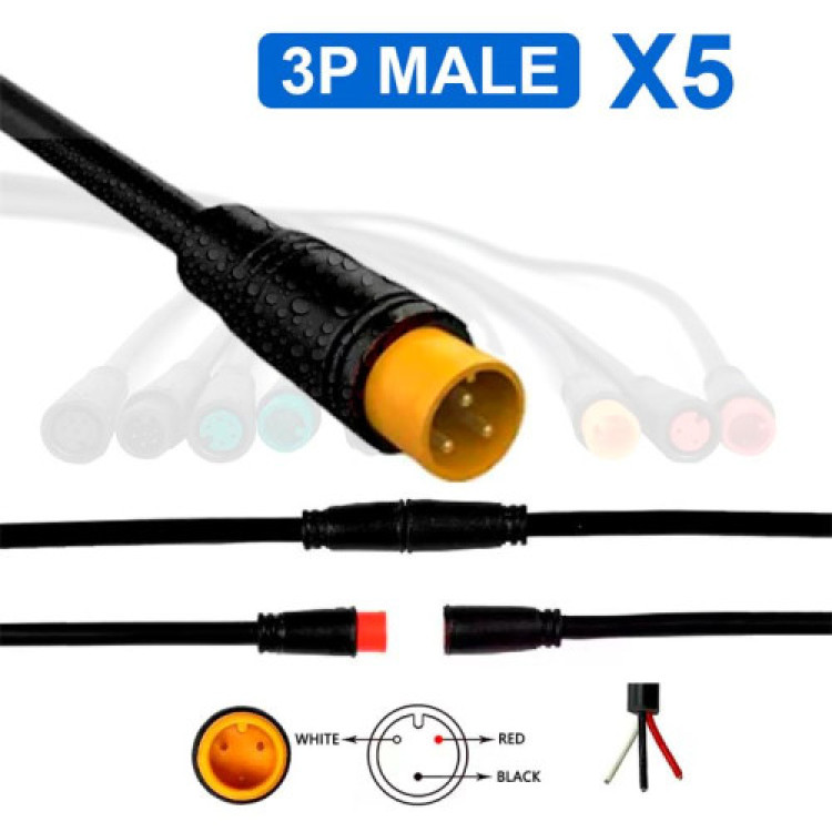 Conector waterproof 8mm 3 pin - 5M