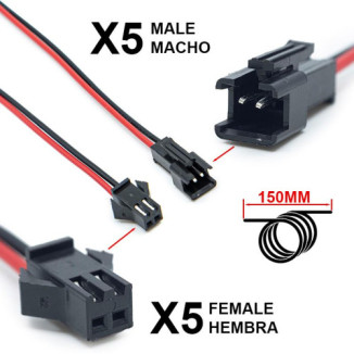 Conector SM 2 pin con cable 22 AWG - 5M/5H