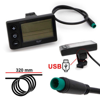 Display S866 con conector waterproof - con puerto USB [Ewheel]