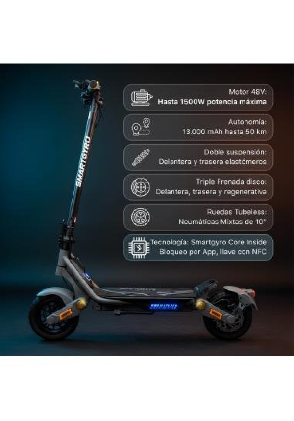 Patinete eléctrico smartGyro Rockway EVO Certificado